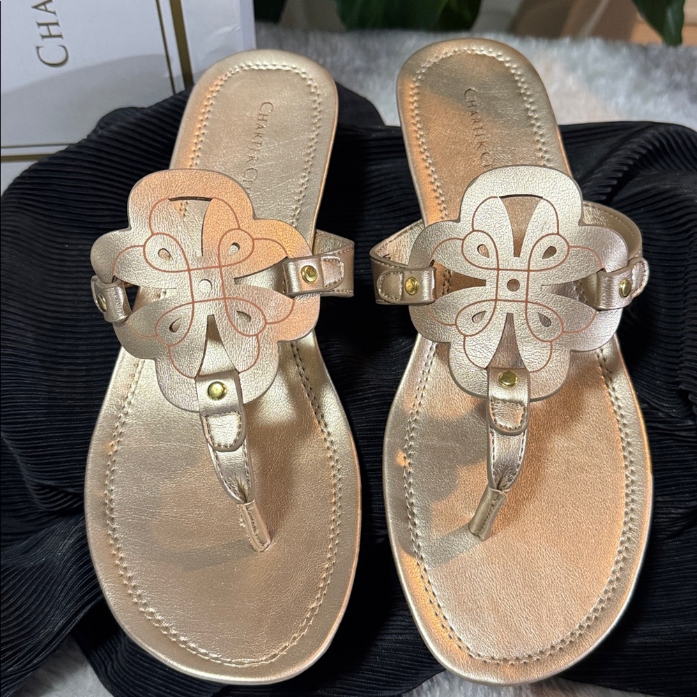 Charter Club Penelopee Wedge T-Strap Sandal Platino Women's Size 9.5M - Picture 4 of 11